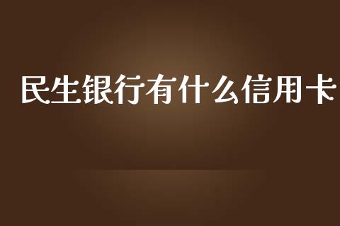 民生银行有什么信用卡_https://m.jnlaobingbanjia.com_基金市场_第1张