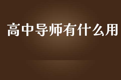 高中导师有什么用_https://m.jnlaobingbanjia.com_金融监管_第1张