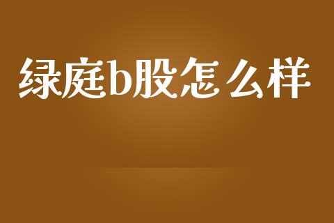 绿庭b股怎么样_https://m.jnlaobingbanjia.com_金融监管_第1张