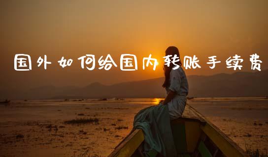国外如何给国内转账手续费_https://m.jnlaobingbanjia.com_股市新闻_第1张