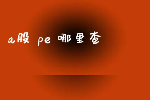a股 pe 哪里查_https://m.jnlaobingbanjia.com_区块链_第1张