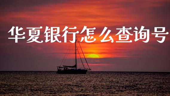 华夏银行怎么查询号_https://m.jnlaobingbanjia.com_股市新闻_第1张