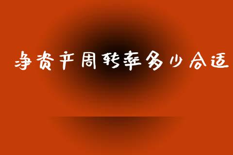 净资产周转率多少合适_https://m.jnlaobingbanjia.com_全球市场_第1张