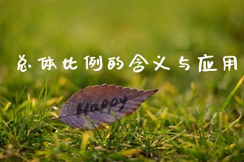 总体比例的含义与应用_https://m.jnlaobingbanjia.com_金融监管_第1张