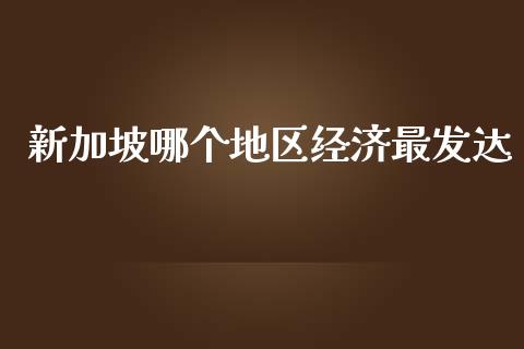 新加坡哪个地区经济最发达_https://m.jnlaobingbanjia.com_理财规划_第1张