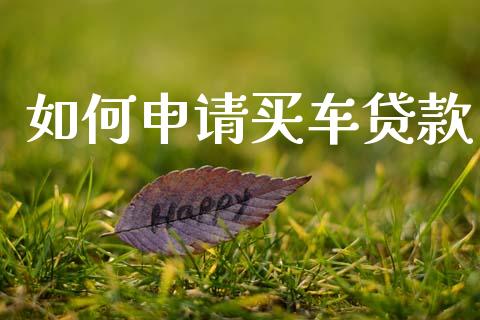 如何申请买车贷款_https://m.jnlaobingbanjia.com_股市新闻_第1张