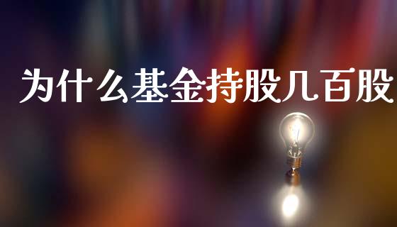 为什么基金持股几百股_https://m.jnlaobingbanjia.com_全球市场_第1张