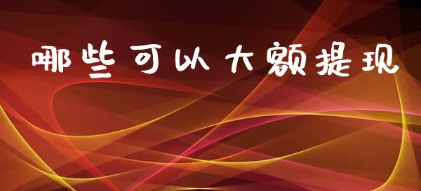 哪些可以大额提现_https://m.jnlaobingbanjia.com_理财规划_第1张