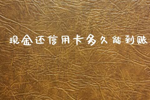 现金还信用卡多久能到账_https://m.jnlaobingbanjia.com_金融监管_第1张