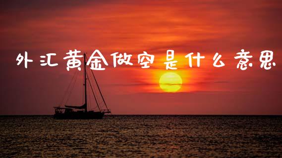外汇黄金做空是什么意思_https://m.jnlaobingbanjia.com_股市新闻_第1张