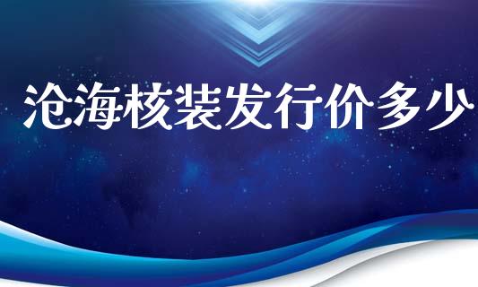 沧海核装发行价多少_https://m.jnlaobingbanjia.com_基金市场_第1张