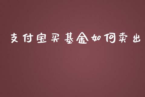 支付宝买基金如何卖出_https://m.jnlaobingbanjia.com_全球市场_第1张