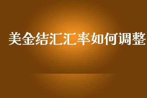 美金结汇汇率如何调整_https://m.jnlaobingbanjia.com_全球市场_第1张