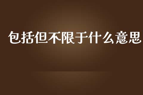 包括但不限于什么意思_https://m.jnlaobingbanjia.com_股市新闻_第1张