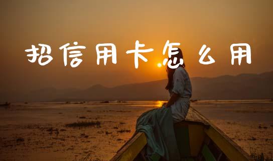 招信用卡怎么用_https://m.jnlaobingbanjia.com_理财规划_第1张