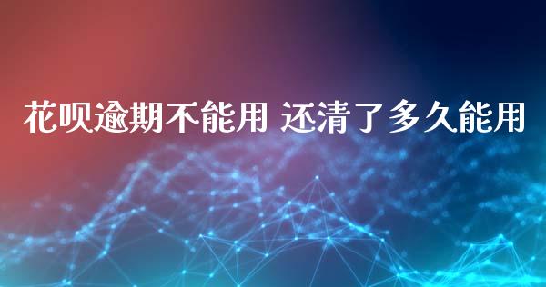 花呗逾期不能用 还清了多久能用_https://m.jnlaobingbanjia.com_金融监管_第1张