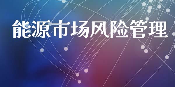 能源市场风险管理_https://m.jnlaobingbanjia.com_金融监管_第1张