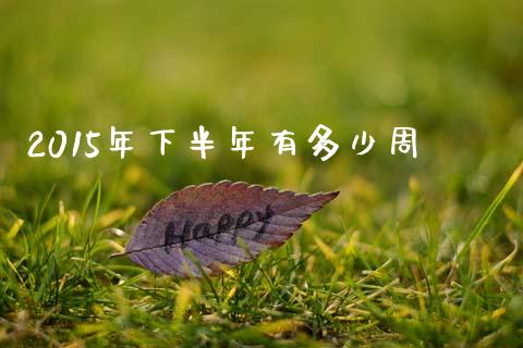 2015年下半年有多少周_https://m.jnlaobingbanjia.com_理财规划_第1张