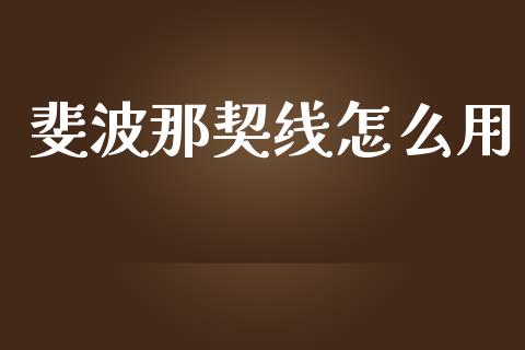 斐波那契线怎么用_https://m.jnlaobingbanjia.com_金融监管_第1张