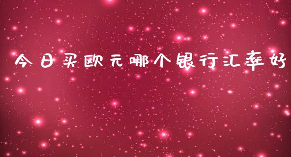 今日买欧元哪个银行汇率好_https://m.jnlaobingbanjia.com_股市新闻_第1张