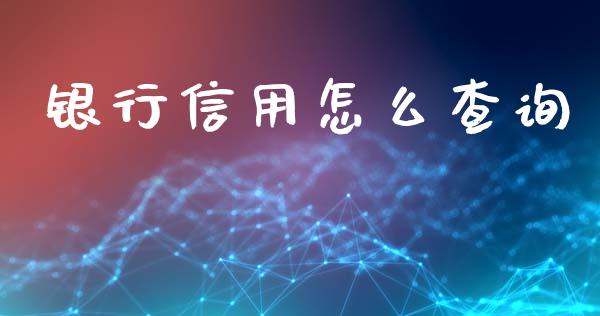 银行信用怎么查询_https://m.jnlaobingbanjia.com_理财规划_第1张