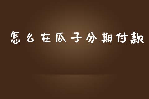 怎么在瓜子分期付款_https://m.jnlaobingbanjia.com_股市新闻_第1张