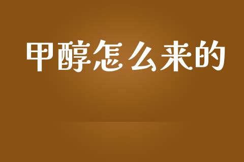 甲醇怎么来的_https://m.jnlaobingbanjia.com_金融监管_第1张