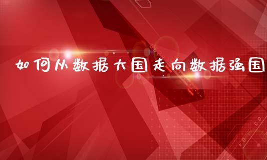 如何从数据大国走向数据强国_https://m.jnlaobingbanjia.com_全球市场_第1张