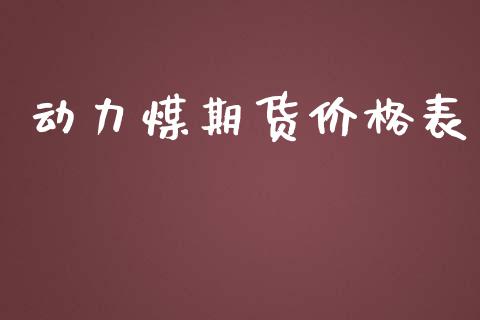 动力煤期货价格表_https://m.jnlaobingbanjia.com_全球市场_第1张