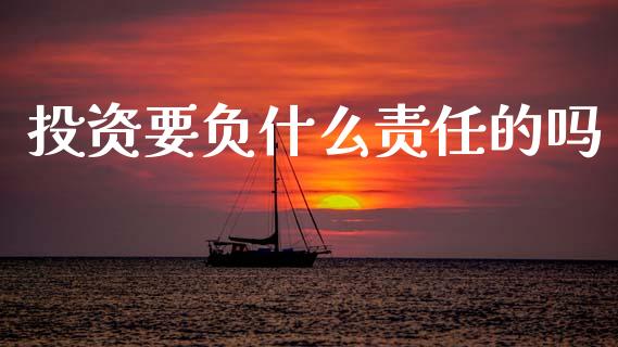 投资要负什么责任的吗_https://m.jnlaobingbanjia.com_理财规划_第1张