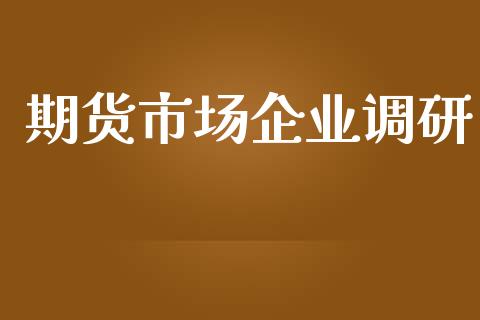 期货市场企业调研_https://m.jnlaobingbanjia.com_理财规划_第1张