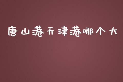 唐山港天津港哪个大_https://m.jnlaobingbanjia.com_全球市场_第1张
