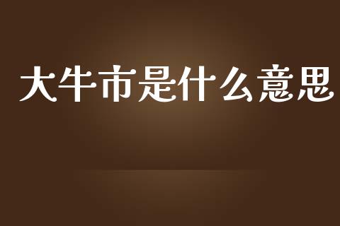 大牛市是什么意思_https://m.jnlaobingbanjia.com_理财规划_第1张