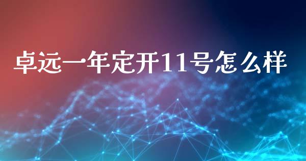 卓远一年定开11号怎么样_https://m.jnlaobingbanjia.com_基金市场_第1张