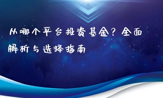 从哪个平台投资基金？全面解析与选择指南_https://m.jnlaobingbanjia.com_区块链_第1张