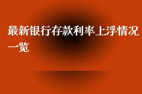 最新银行存款利率上浮情况一览_https://m.jnlaobingbanjia.com_金融监管_第1张