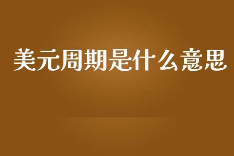 美元周期是什么意思_https://m.jnlaobingbanjia.com_金融监管_第1张