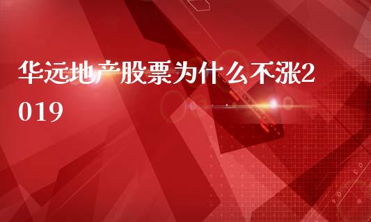 华远地产股票为什么不涨2019_https://m.jnlaobingbanjia.com_金融监管_第1张