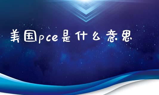 美国pce是什么意思_https://m.jnlaobingbanjia.com_股市新闻_第1张