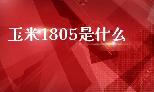 玉米1805是什么_https://m.jnlaobingbanjia.com_理财规划_第1张
