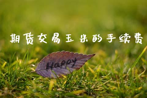 期货交易玉米的手续费_https://m.jnlaobingbanjia.com_理财规划_第1张