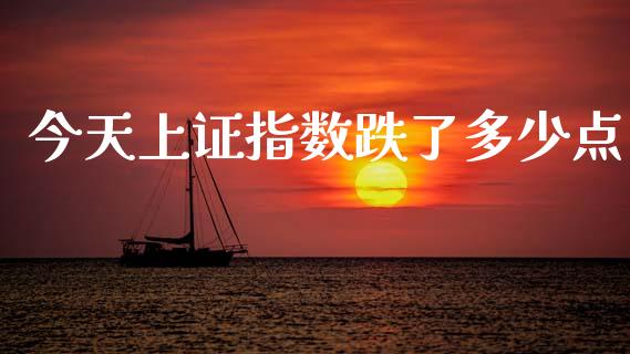 今天上证指数跌了多少点_https://m.jnlaobingbanjia.com_股市新闻_第1张