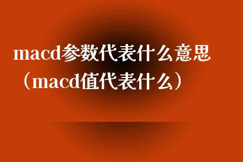 macd参数代表什么意思（macd值代表什么）_https://m.jnlaobingbanjia.com_理财规划_第1张