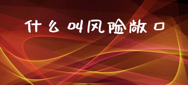 什么叫风险敞口_https://m.jnlaobingbanjia.com_全球市场_第1张