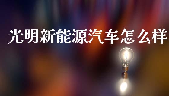 光明新能源汽车怎么样_https://m.jnlaobingbanjia.com_全球市场_第1张